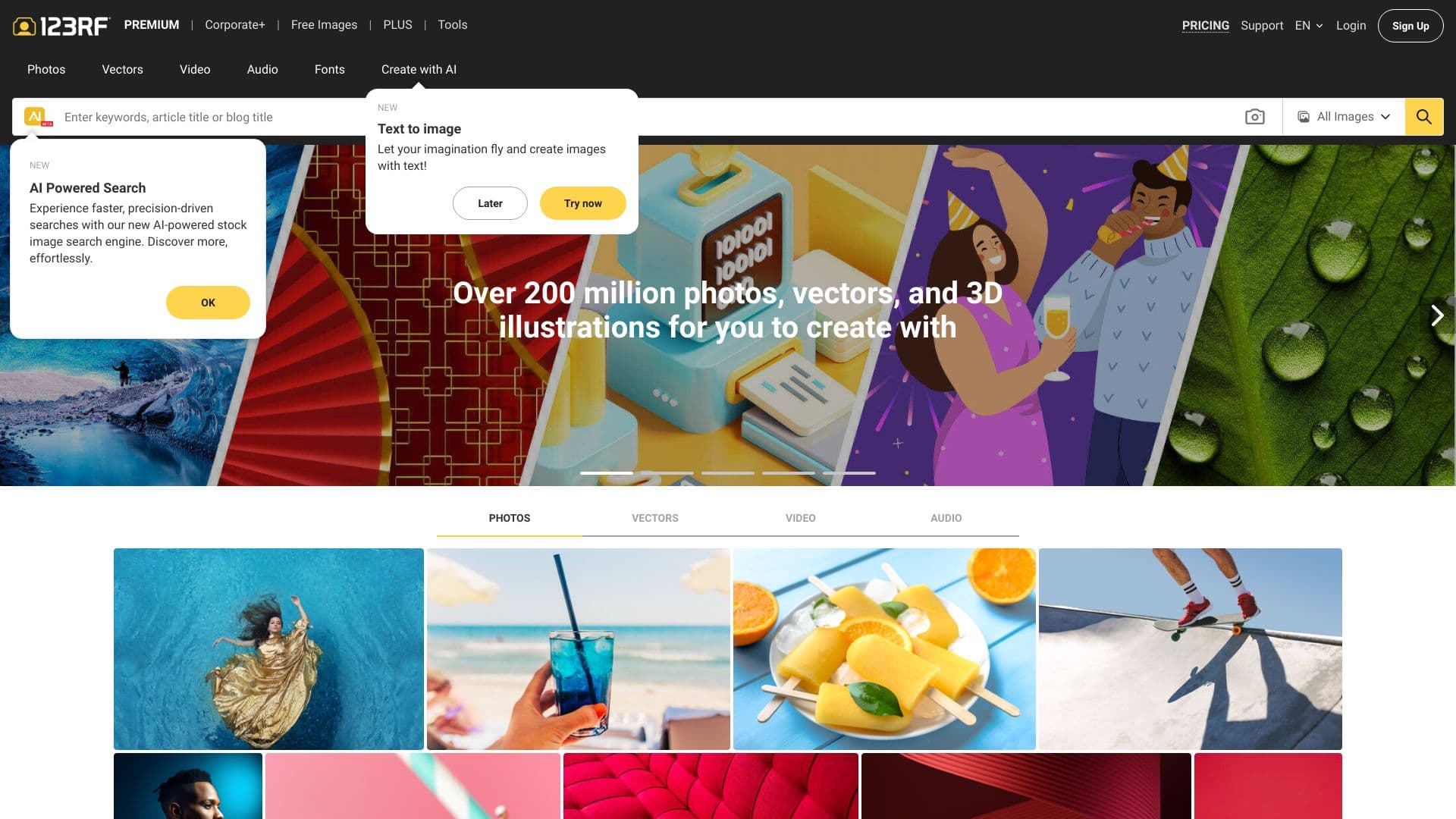 Motor de Búsqueda IA 123rf