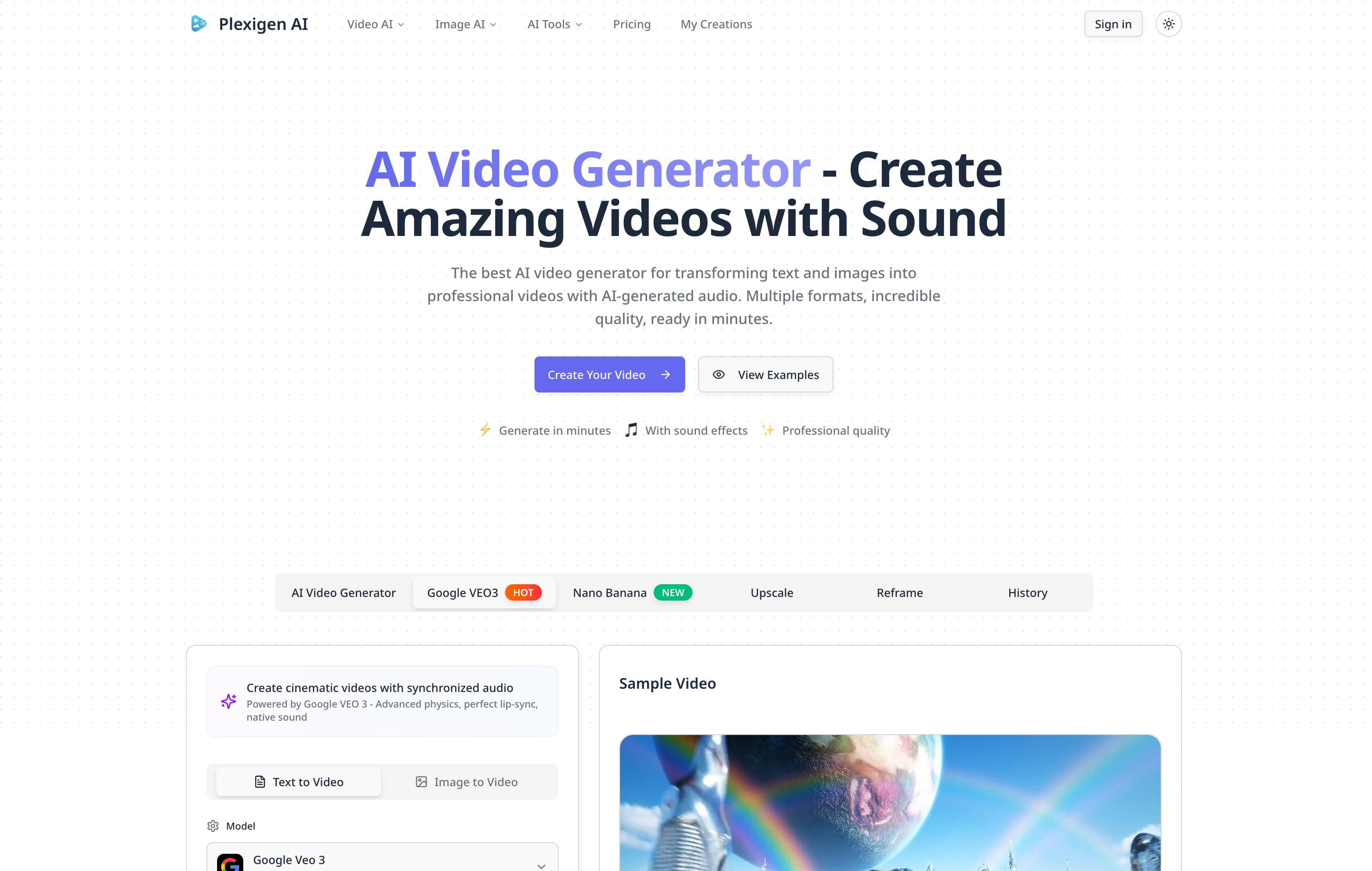 Plexigen AI - Produce Cinematic Video with Audio