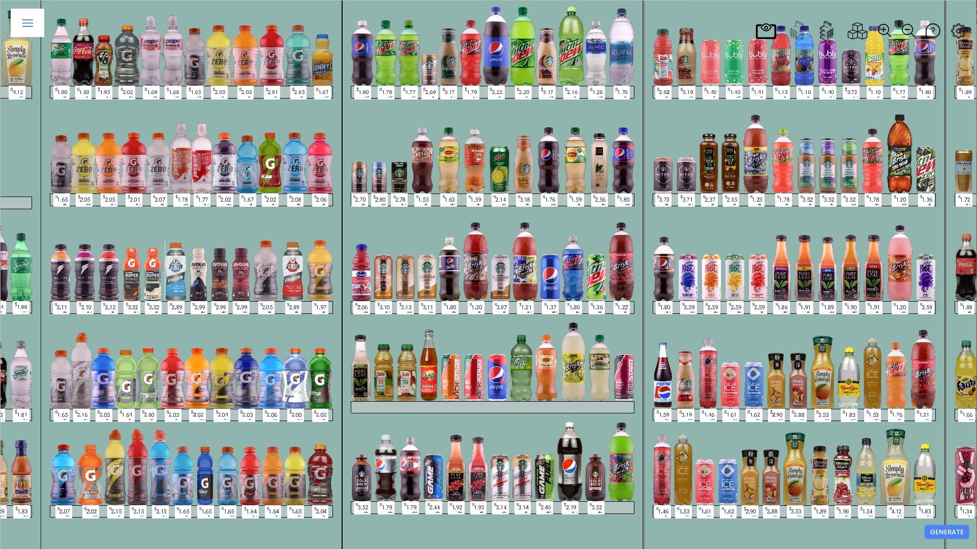 3D virtual shelf builder