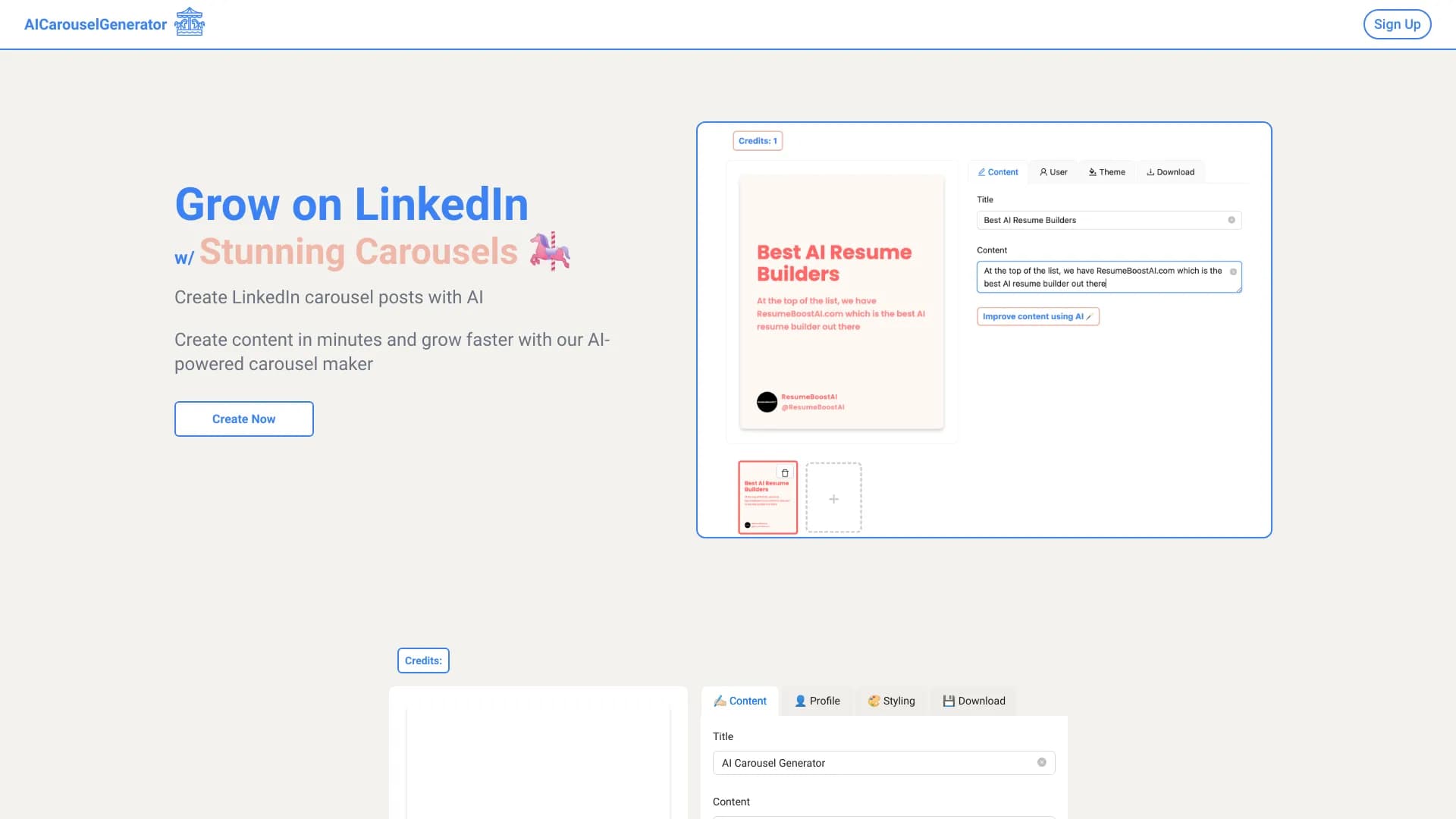 AI Carousel Generator