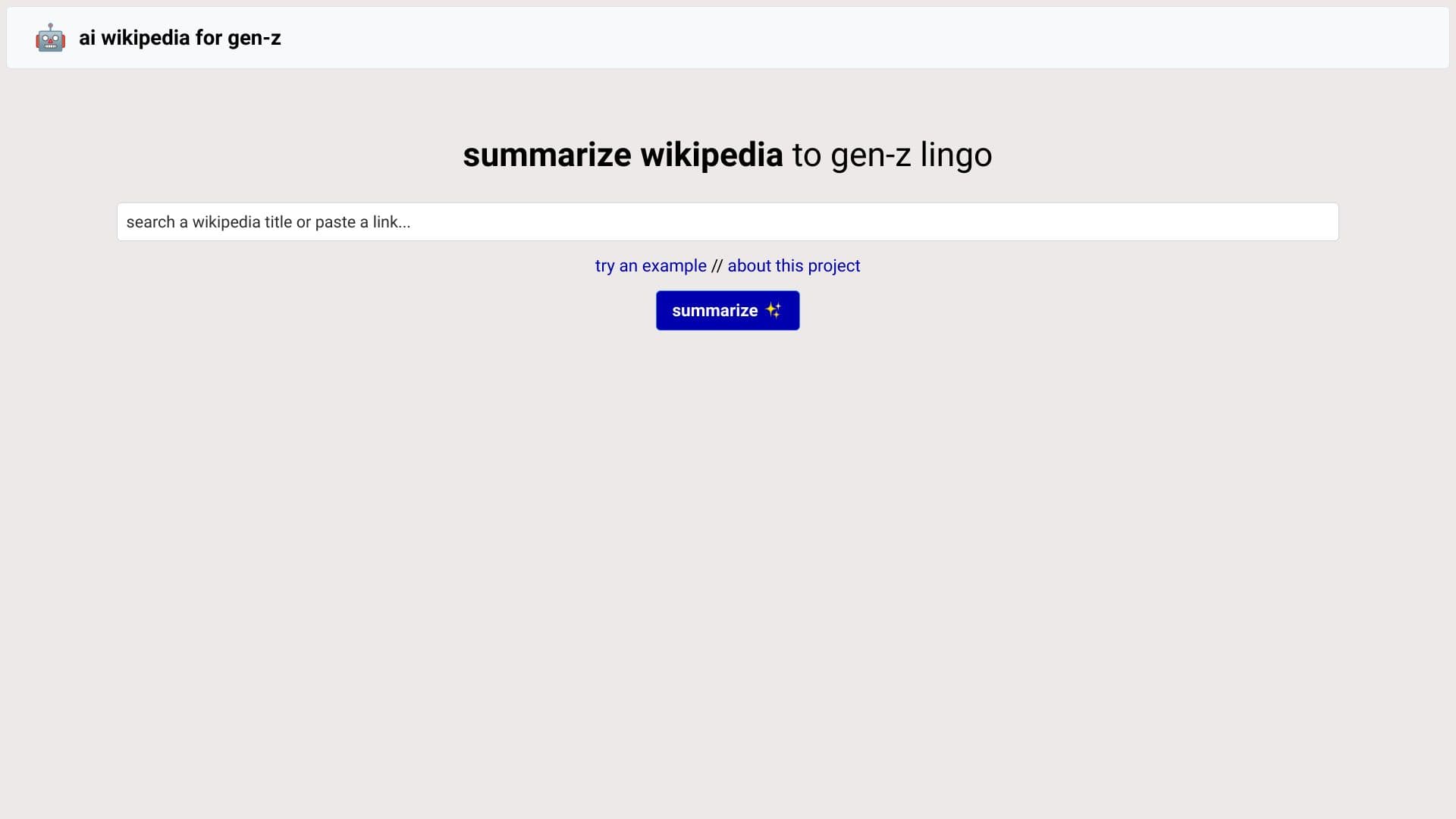 Ai-powered Wikipedia Summarizer