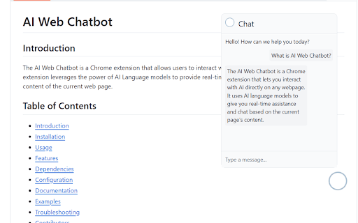 AI Web Chatbot Extension