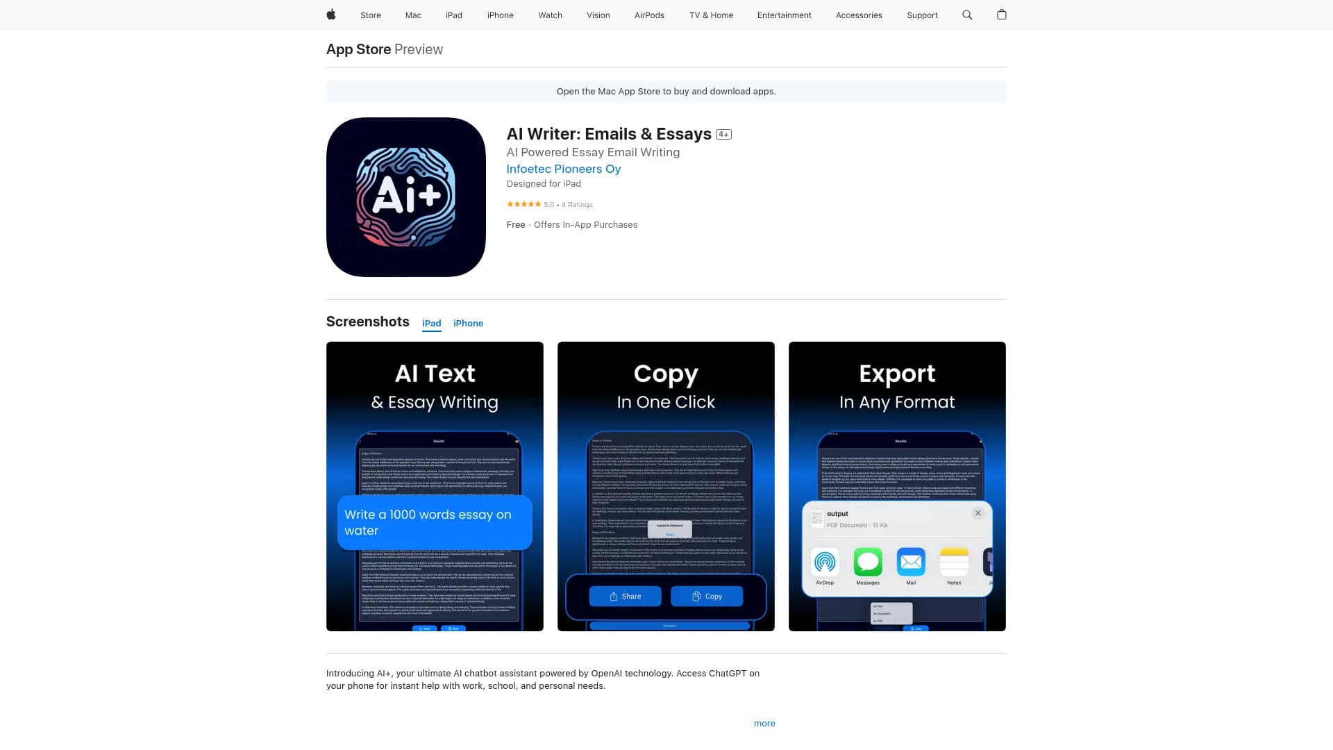 AI Writer : Emails & Essais