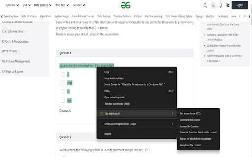 Extensão de Navegador com IA
