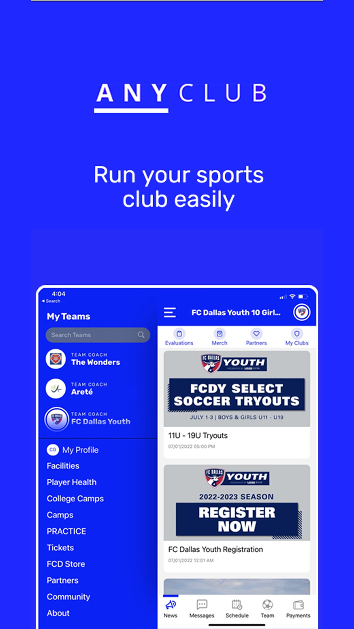 AnyClub Sports Management App