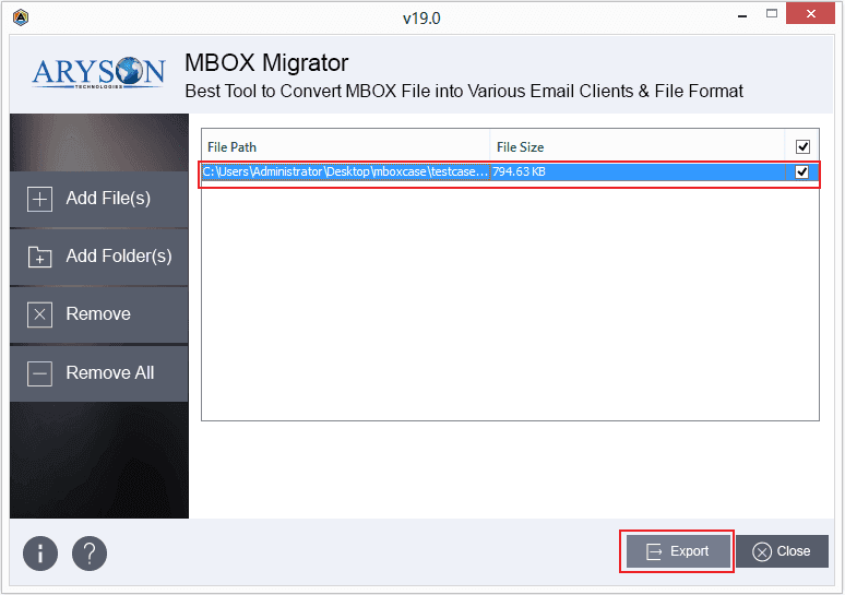 Aryson MBOX Migrator
