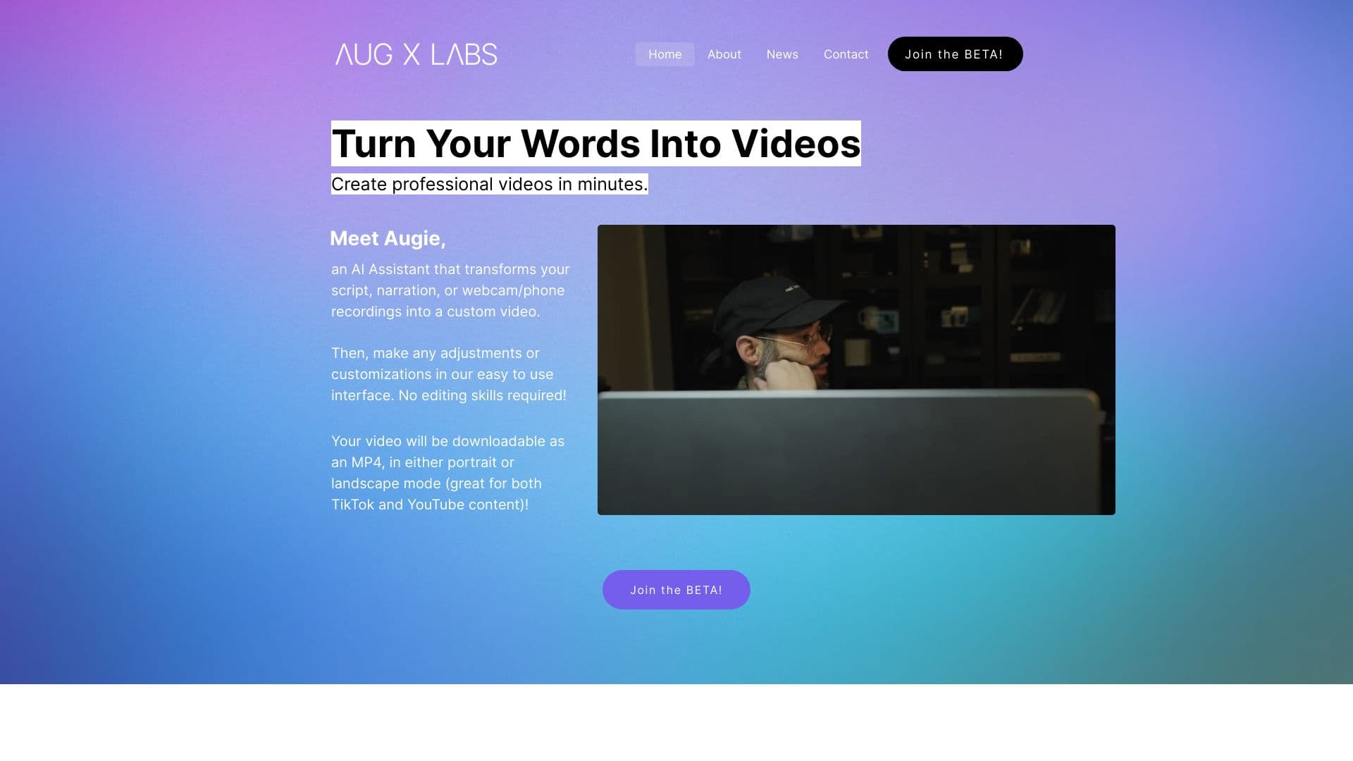 Aug X Labs AI Video Editing
