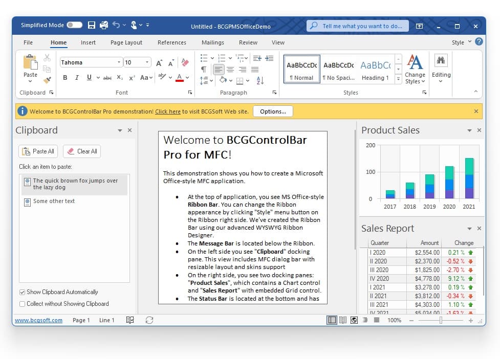 BCGControlBar Pro for MFC