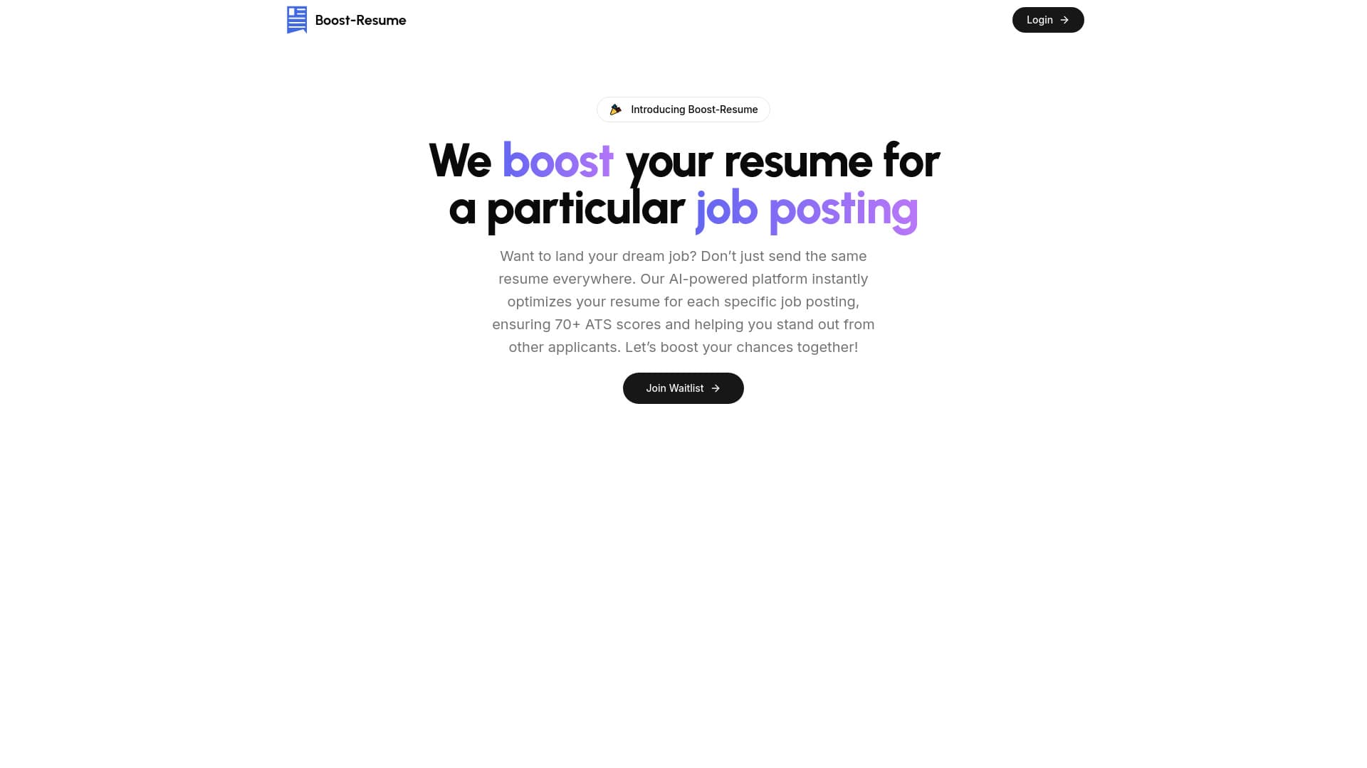 Boost-resume