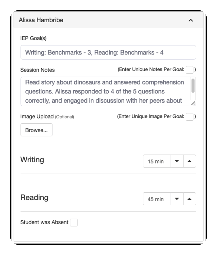 Brolly IEP Goal Tracker