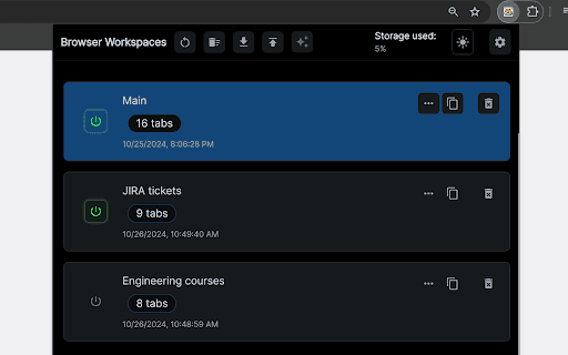 Espaces de travail portables pour navigateur
