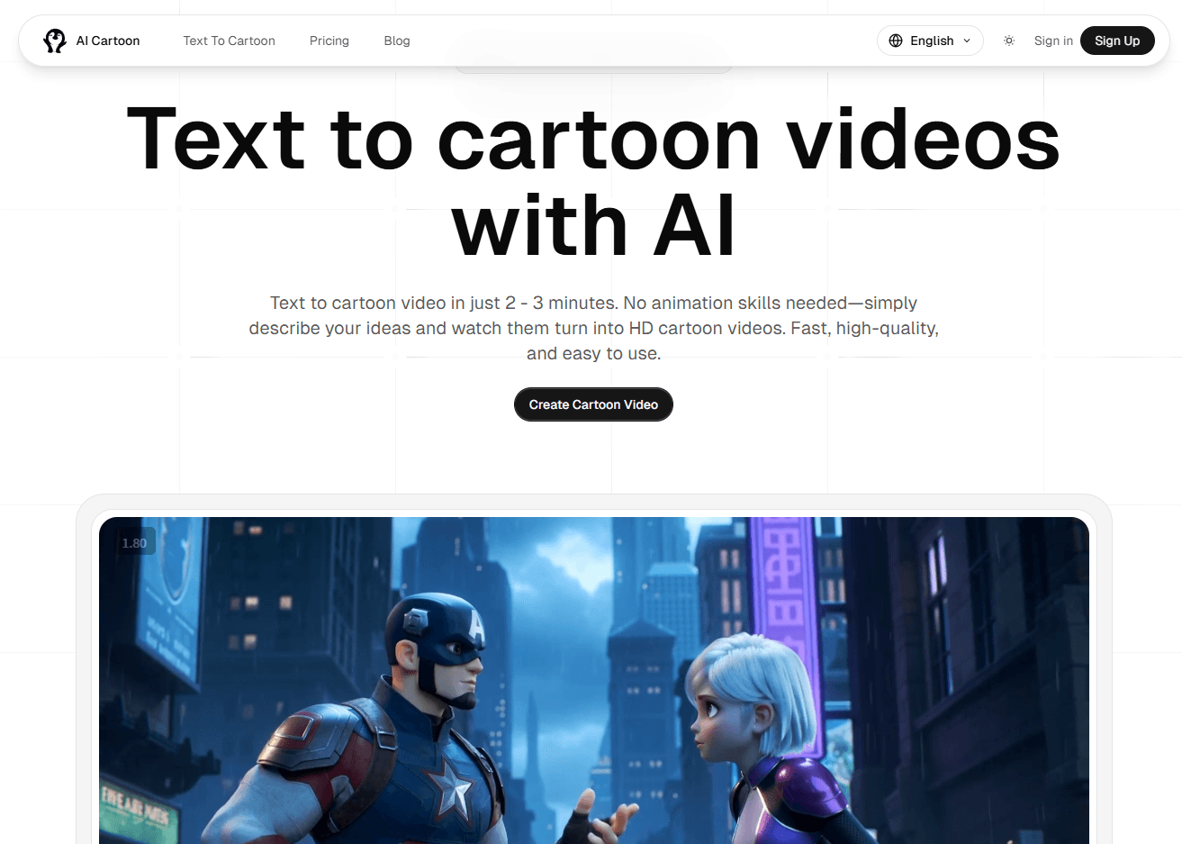 Text To Cartoon Video