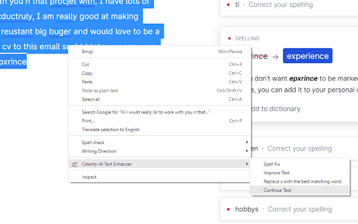Celerity-AI Text enhancer