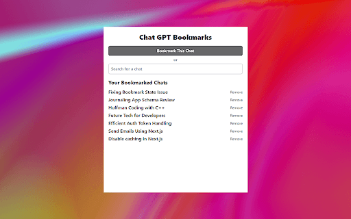 Chat Gpt Bookmarks
