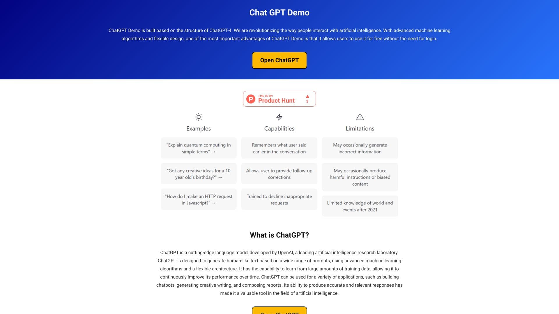 Chat Gpt Demo