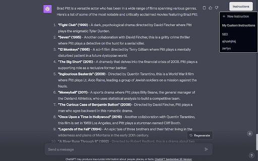 Chat Gpt Instructions Manager