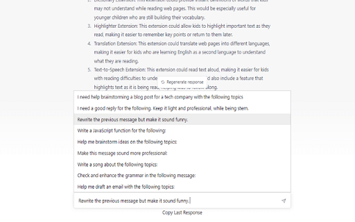 Chatgpt Assistant - Autocomplete Prompts