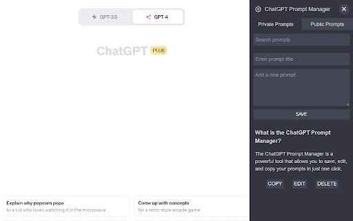 Chatgpt Prompt Manager