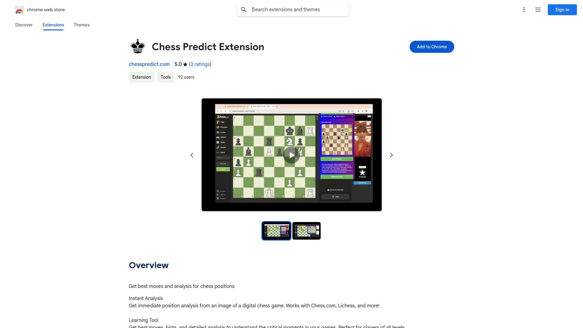 Chess Predict Extension