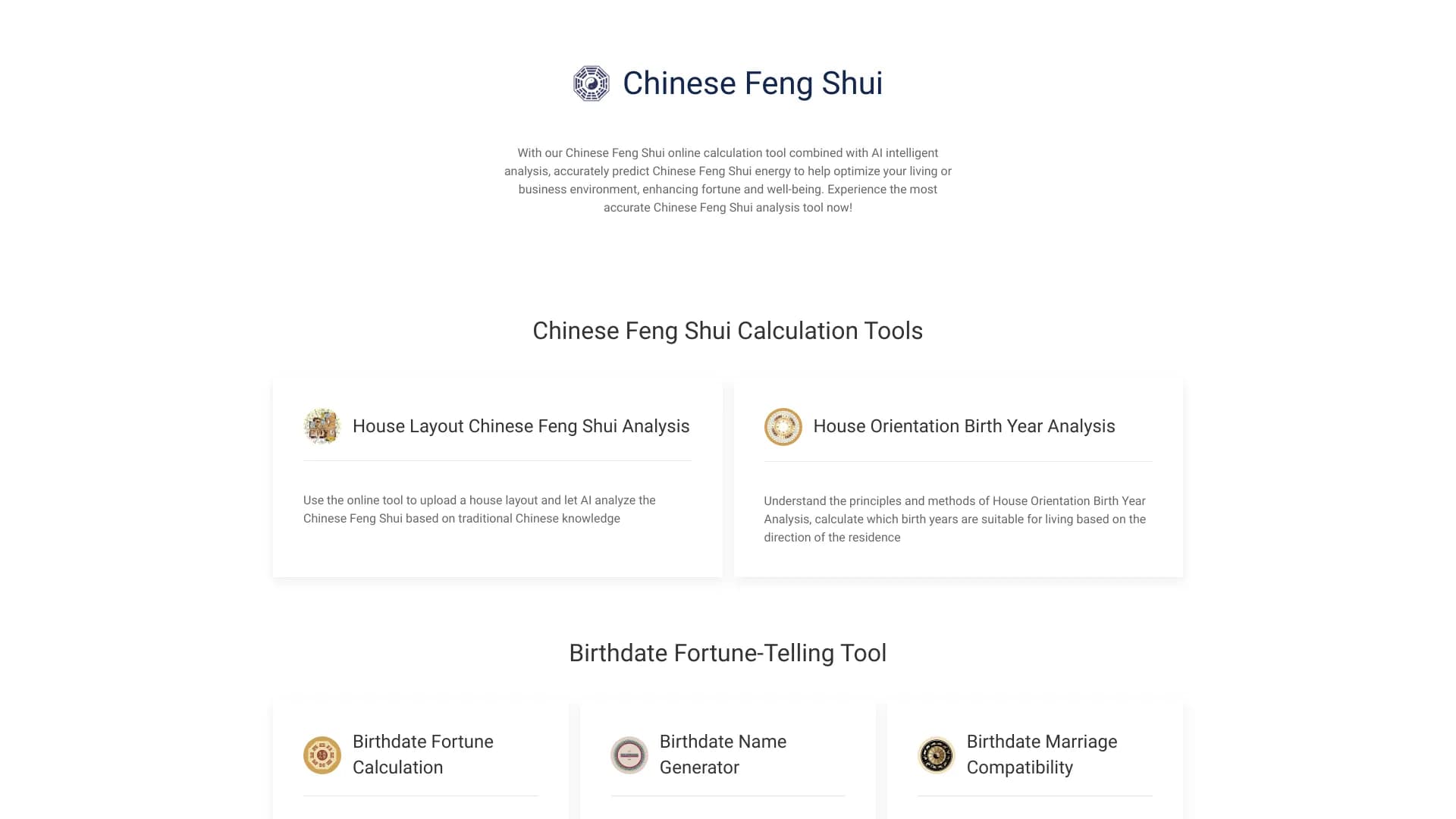Chinese Feng Shui Online Calculator