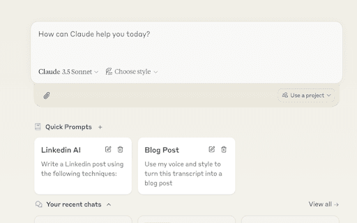Claude Quick Prompts