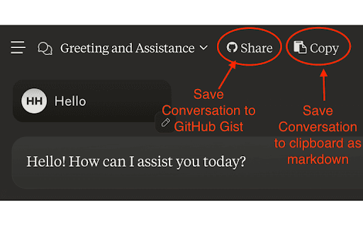 Guardar mensagens Anthropic Claude em GitHub Gists