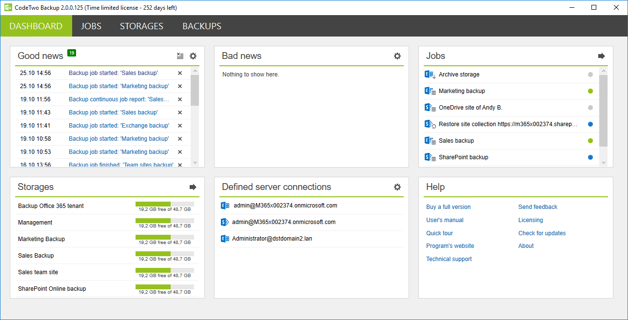 CodeTwo Backup for Office 365