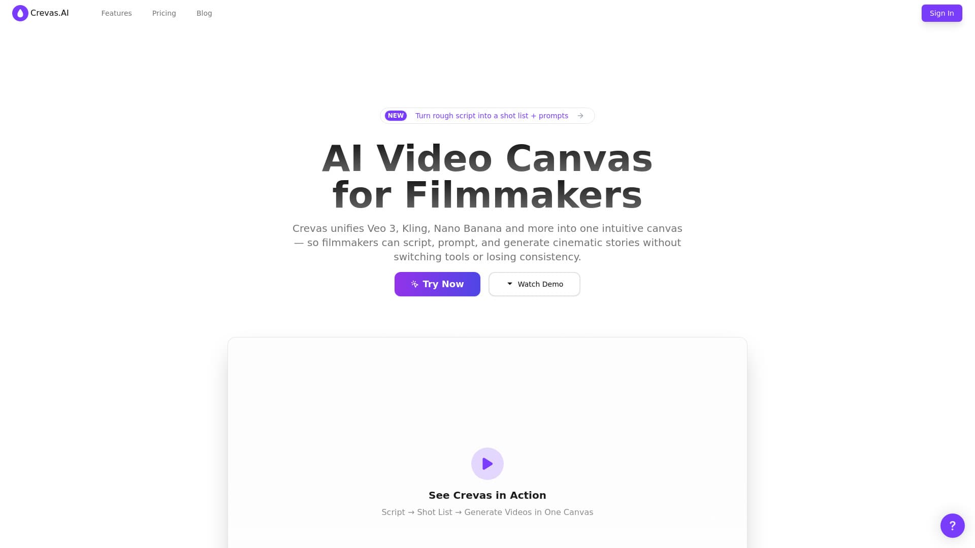 Crevas: AI Video Figma