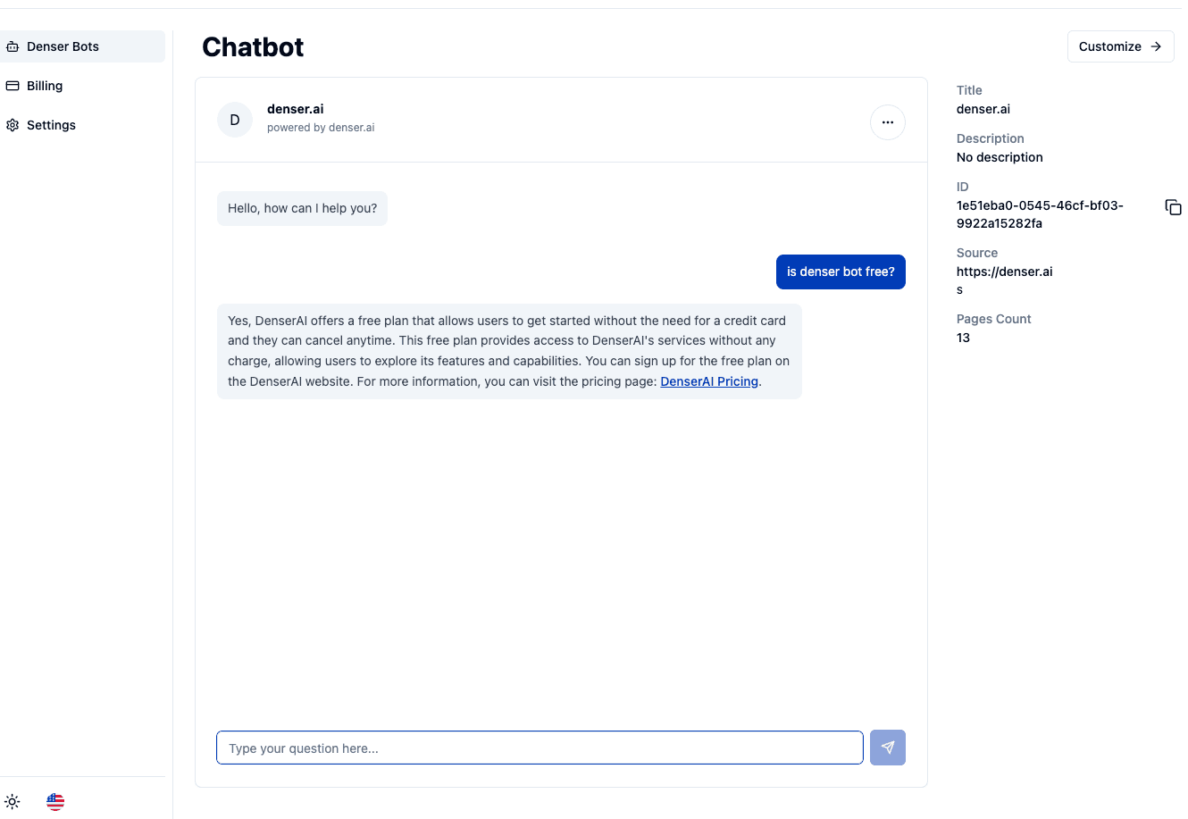 Denser Search and Chat
