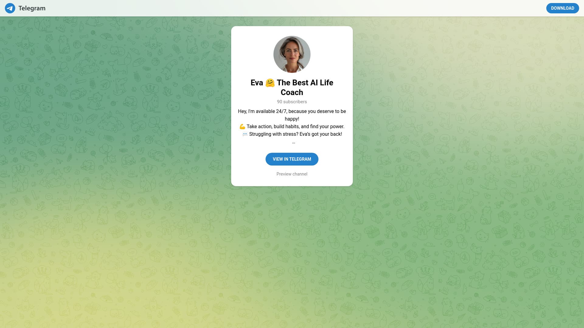 Eva, Your 24/7 AI Life Coach On Telegram