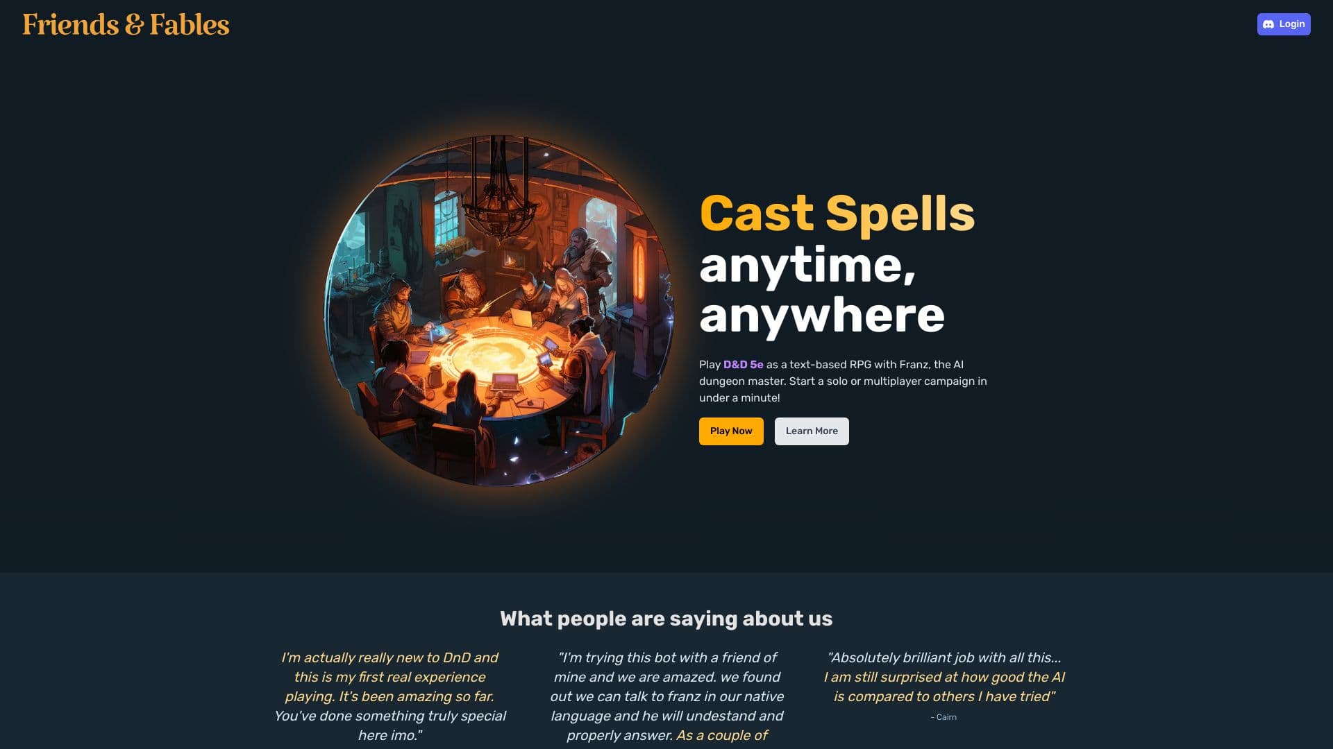 Friends & Fables - AI Rpg Dungeon Master For D&d 5e