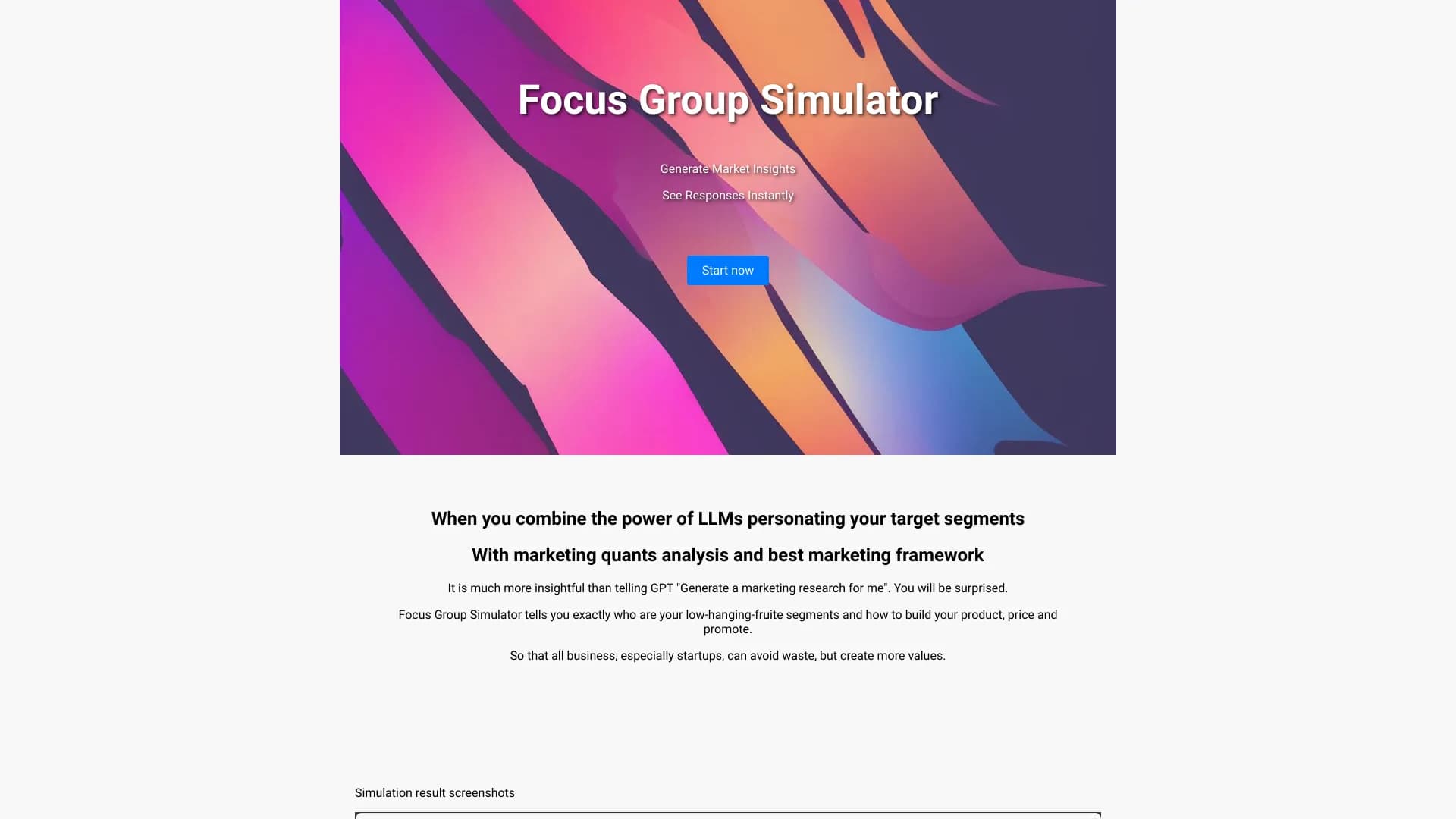 Focus Group Simulator