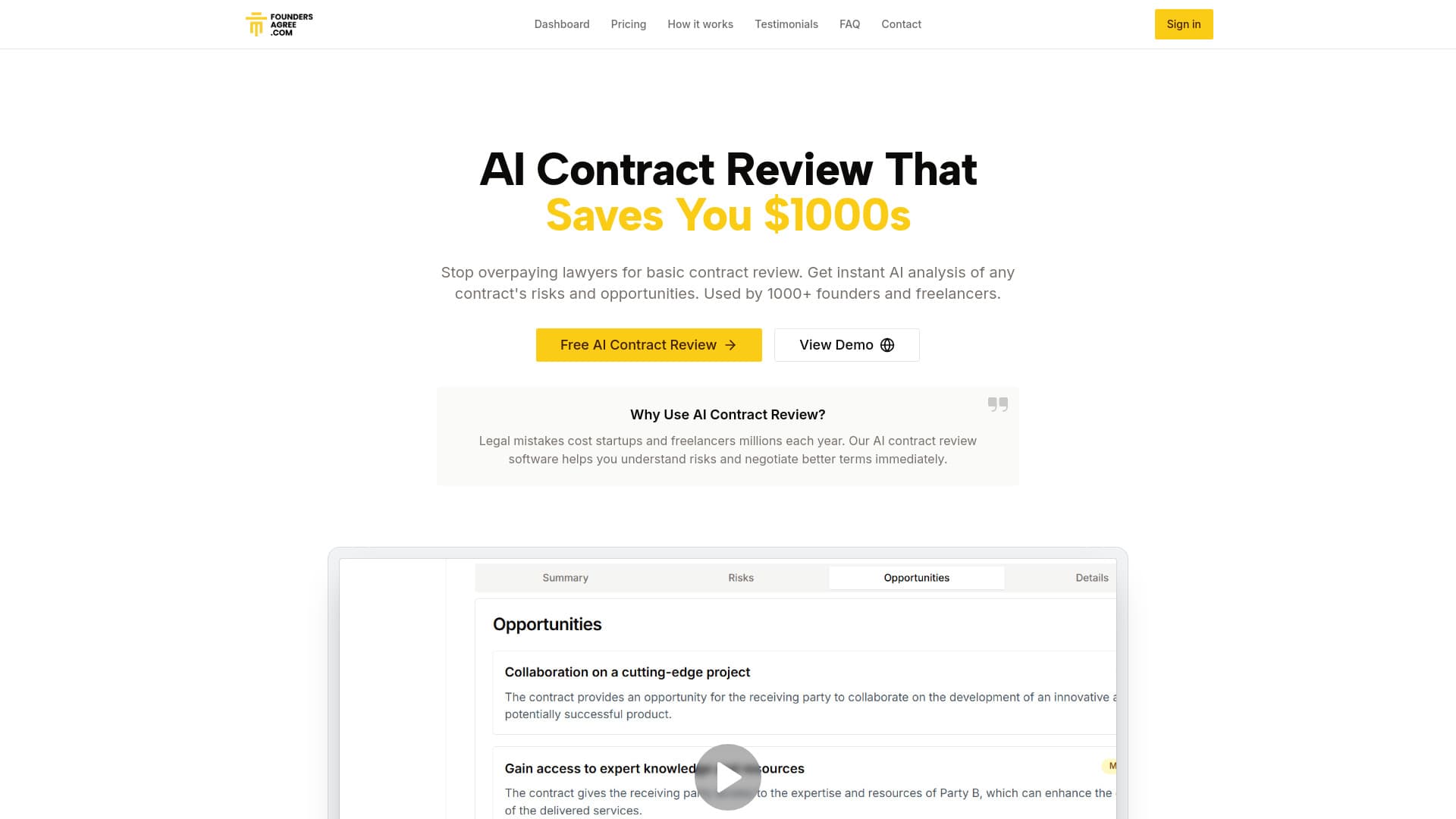 Foundersagree - AI Contract Review