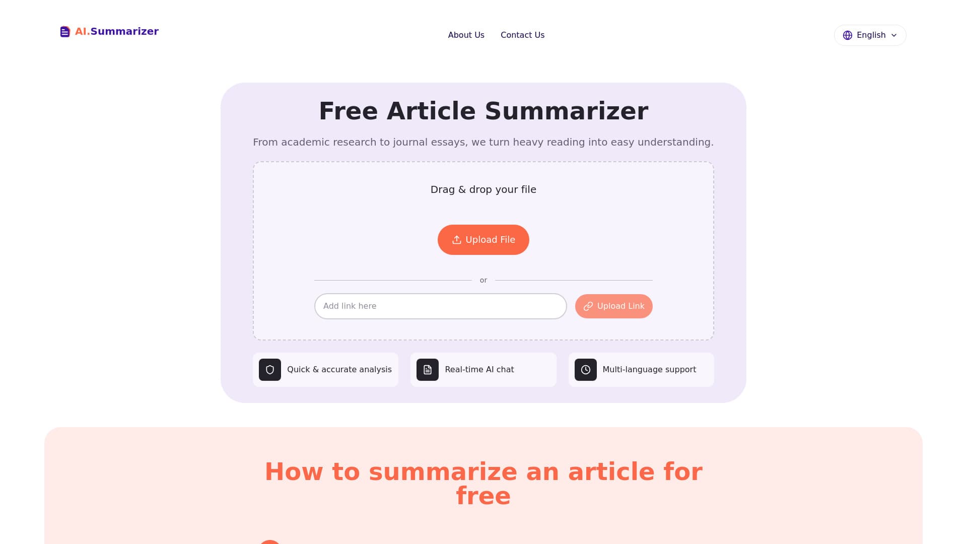 Free AI Article Summarizer