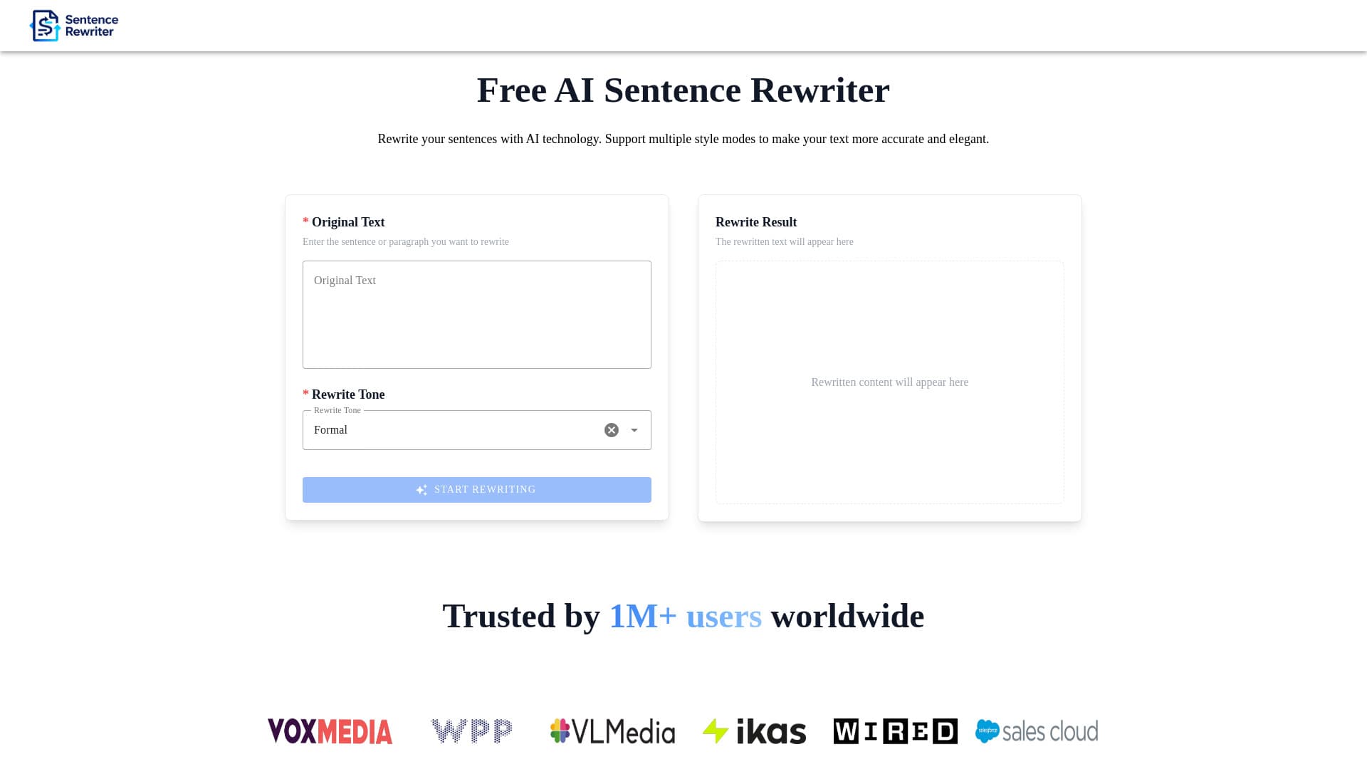 Free AI Sentence Rewriter