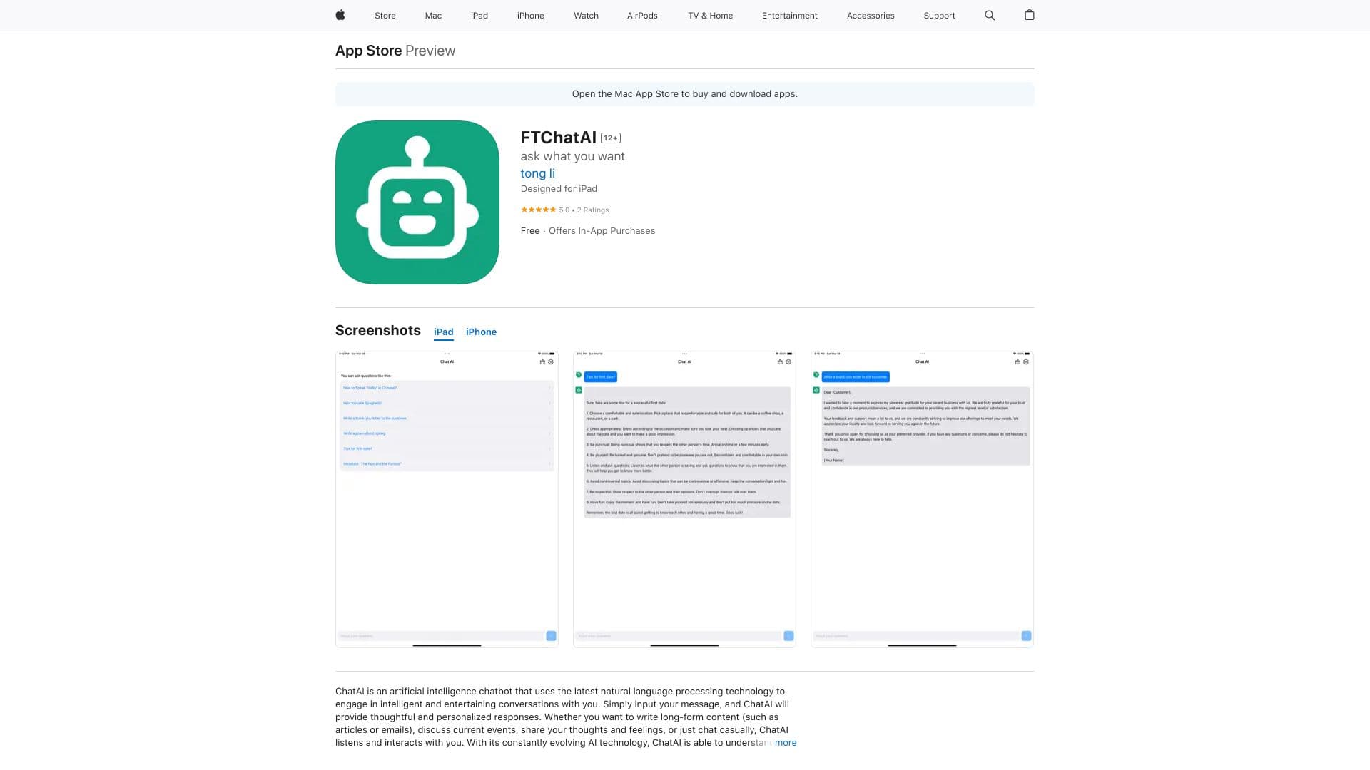 Ftchatai - Chatgpt For Iphone