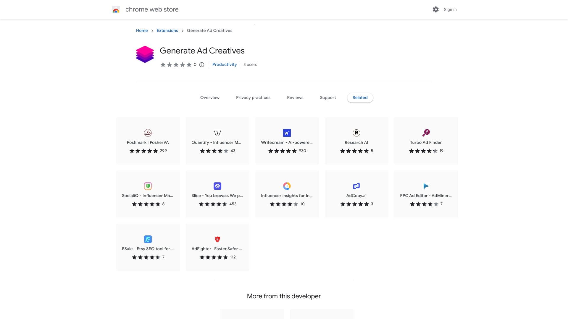 Generate Ad Creatives Extension