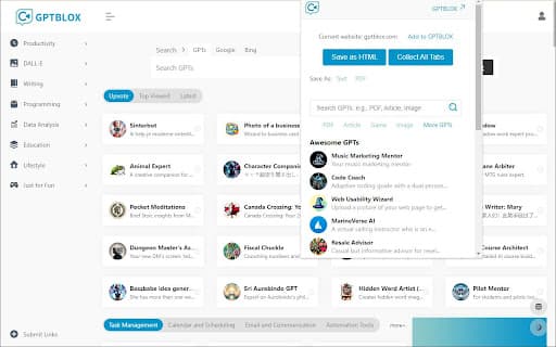 Gptblox - Save Chatgpt Conversation&hunt Gpts