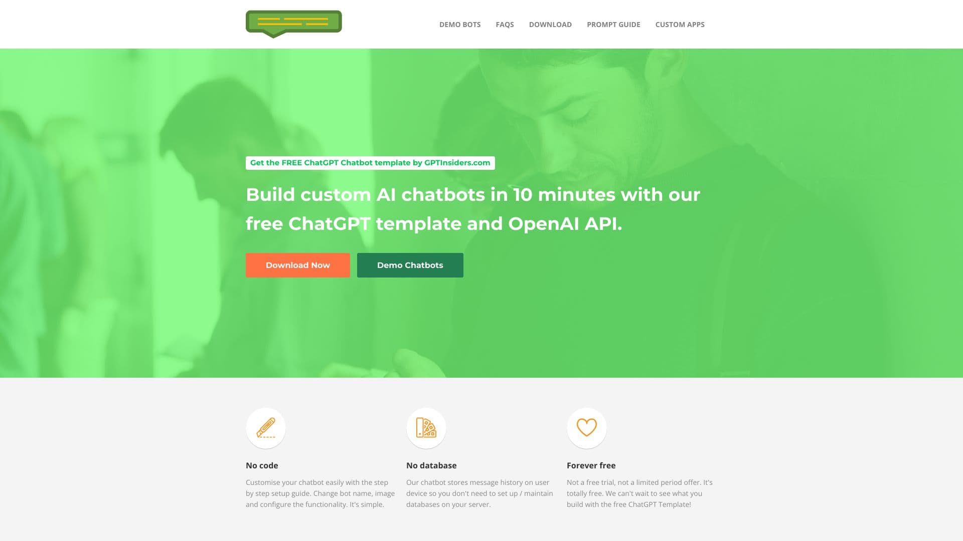 Plantilla personalizada de chatbot ChatGPT