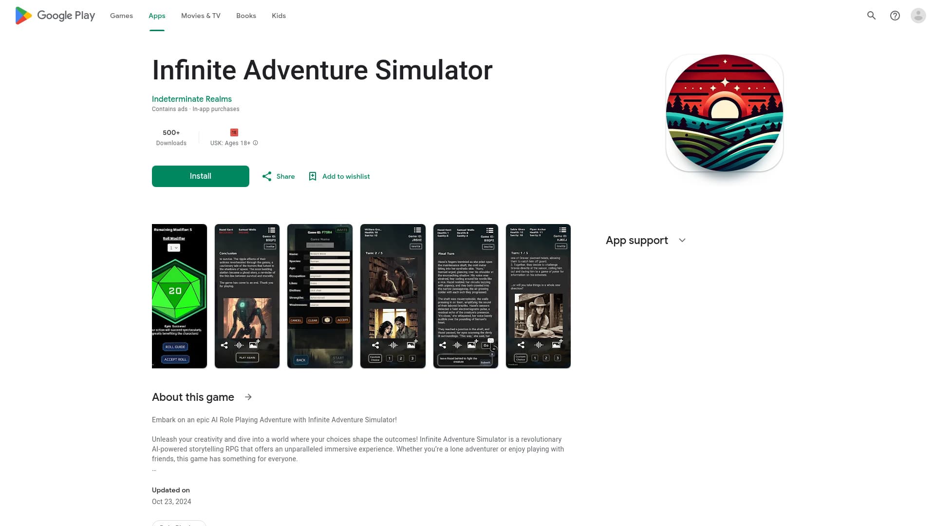 Infinite Adventure Simulator