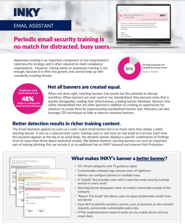 INKY Email Security Platform