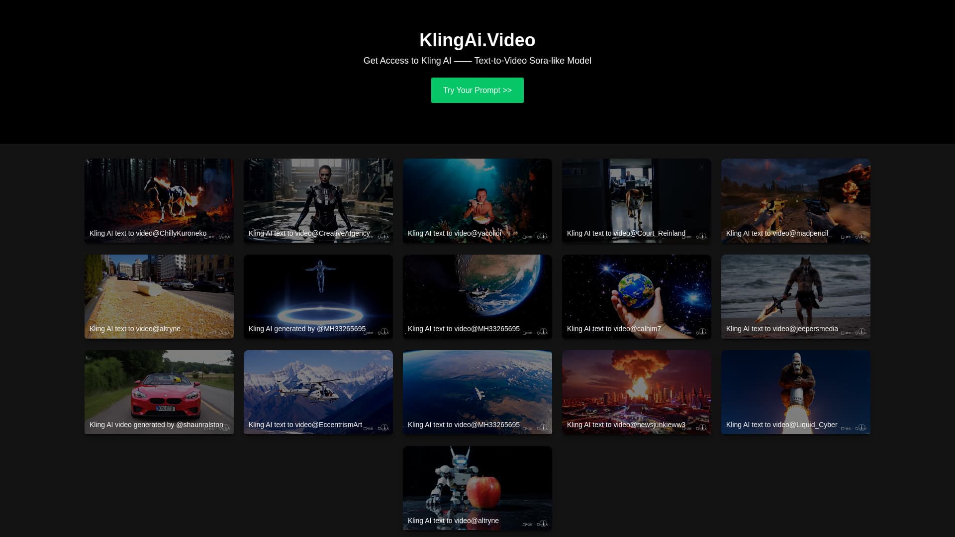 Klingai Video Gallery