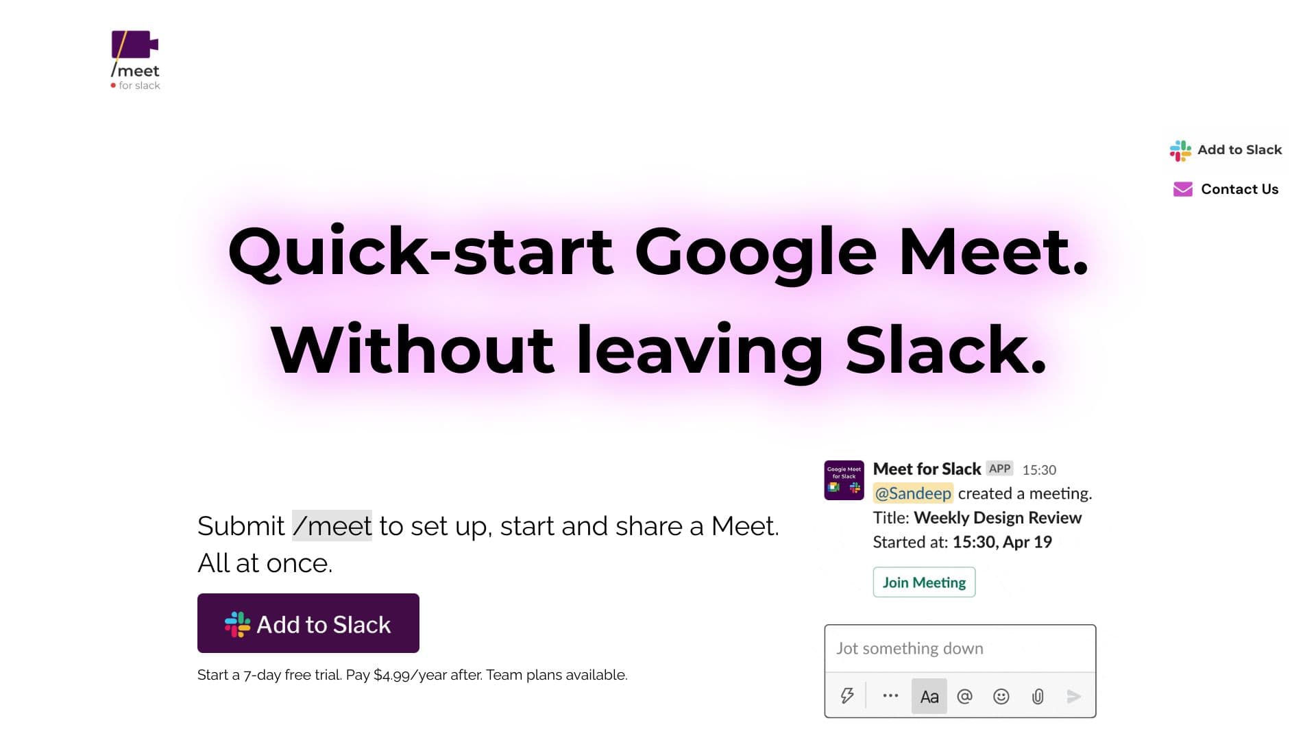 Meet AI For Slack