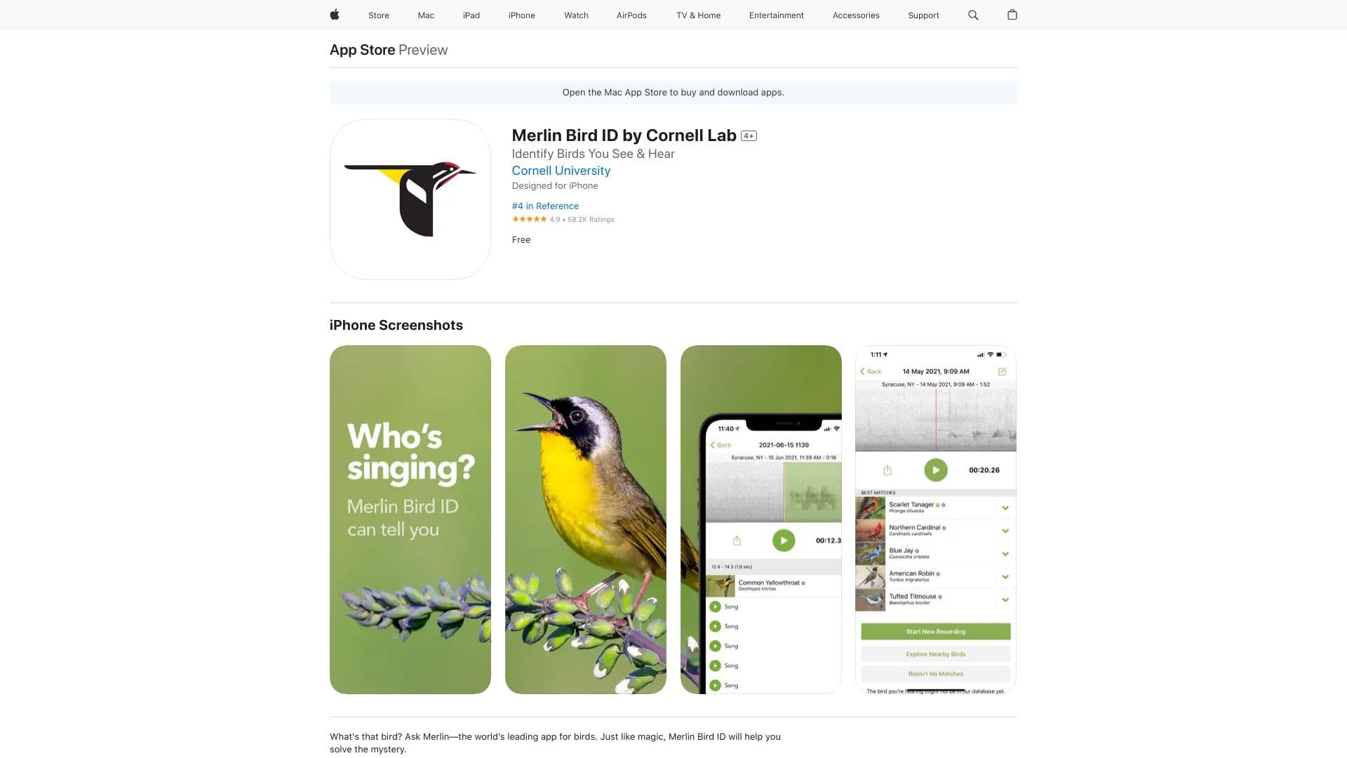 Merlin Bird ID by Cornell Lab