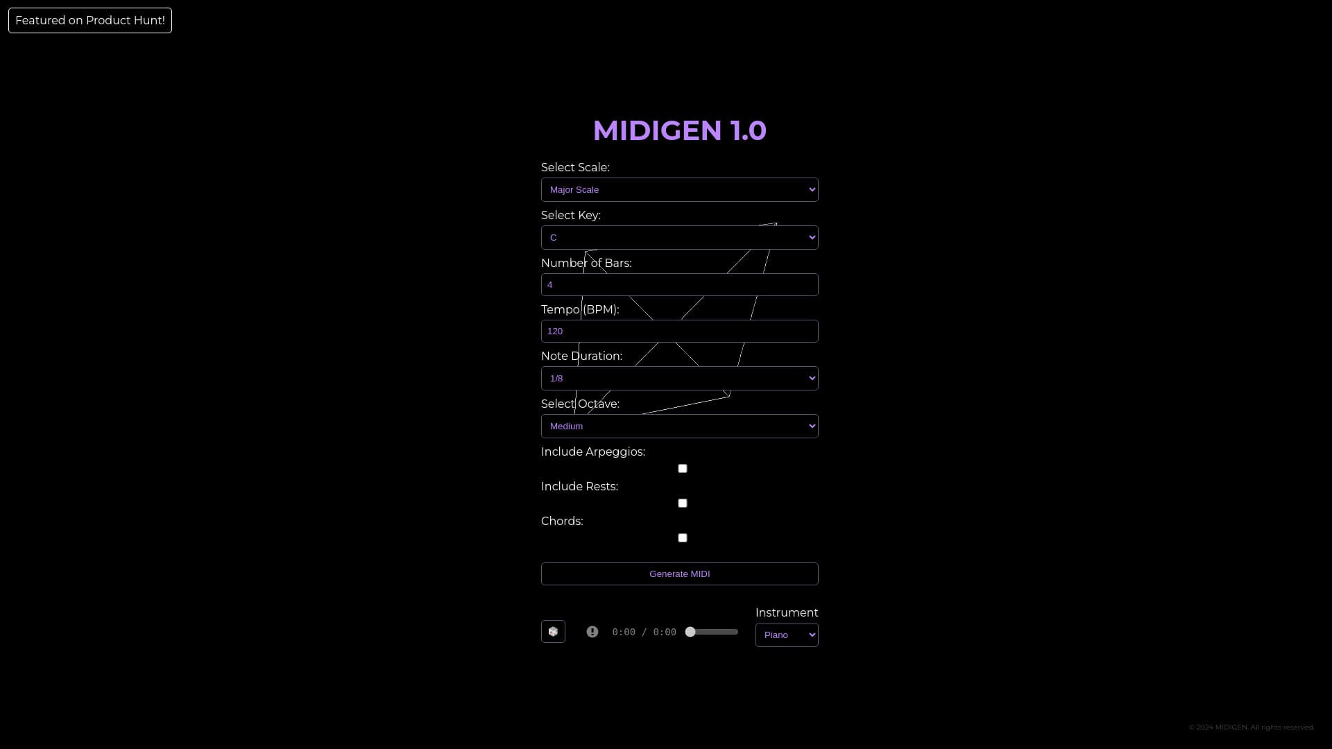 Midigen: Melody Generator