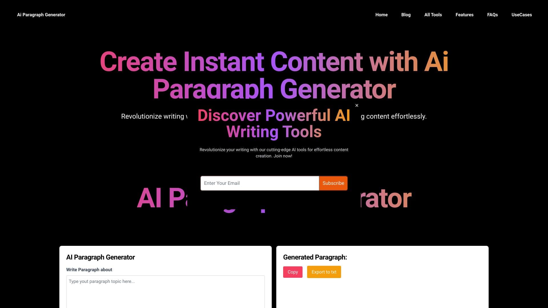 Paragraph Generator AI