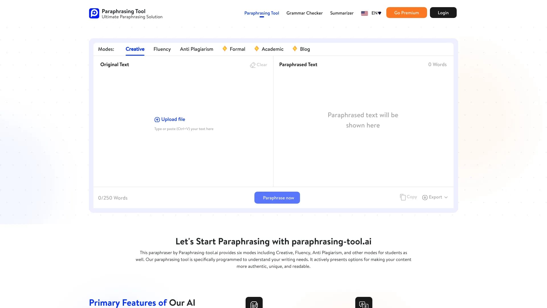 Paraphrasing-tool AI