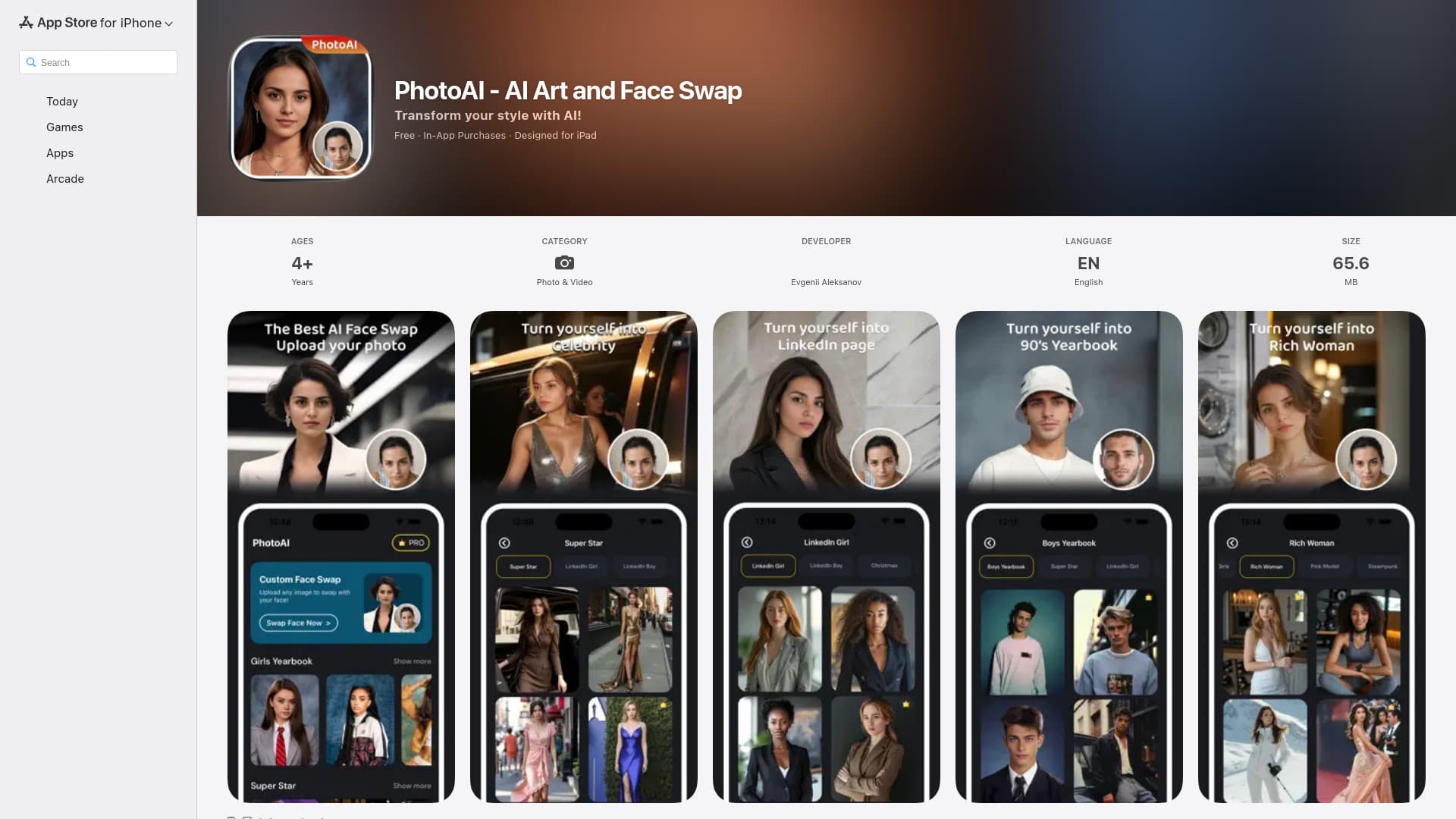 Photoai - AI Art And Face Swap (ios)