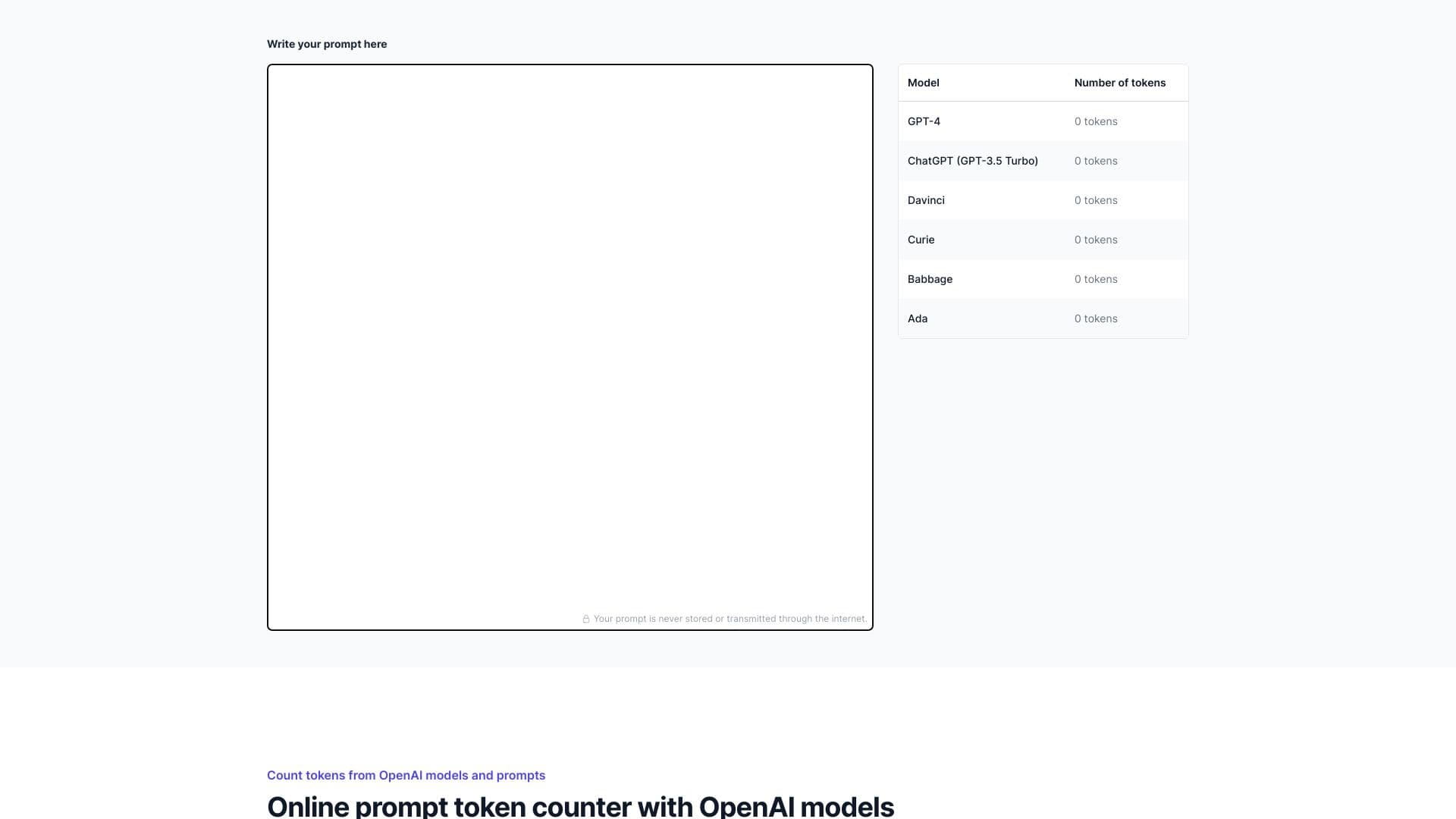 Prompt Token Counter for OpenAI Models