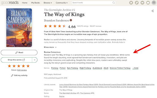 Review Consensus For Goodreads
